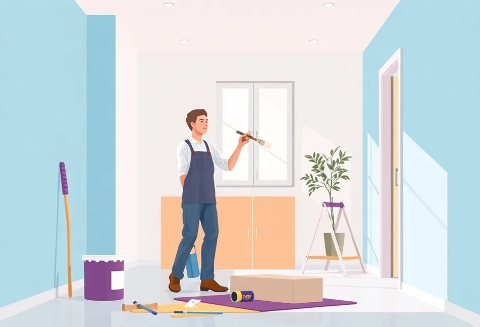 Intérieur rénové après travaux de peinture à Apt